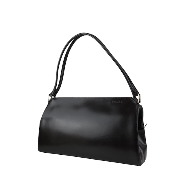 PRADA プラダ ショルダーバッグ ダークブラウン ロゴ レザー vintage ヴィンテージ オールド vrh6c7