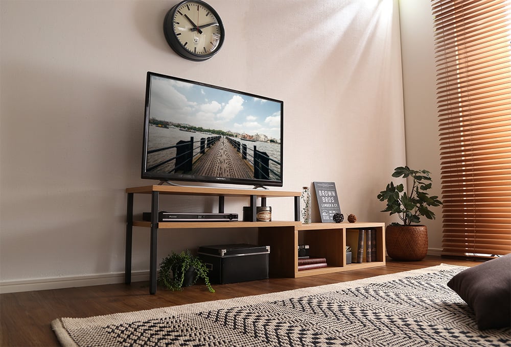 全2色】お部屋が狭くても使える！ヴィンテージ伸縮テレビ台 | TKSKSHOP
