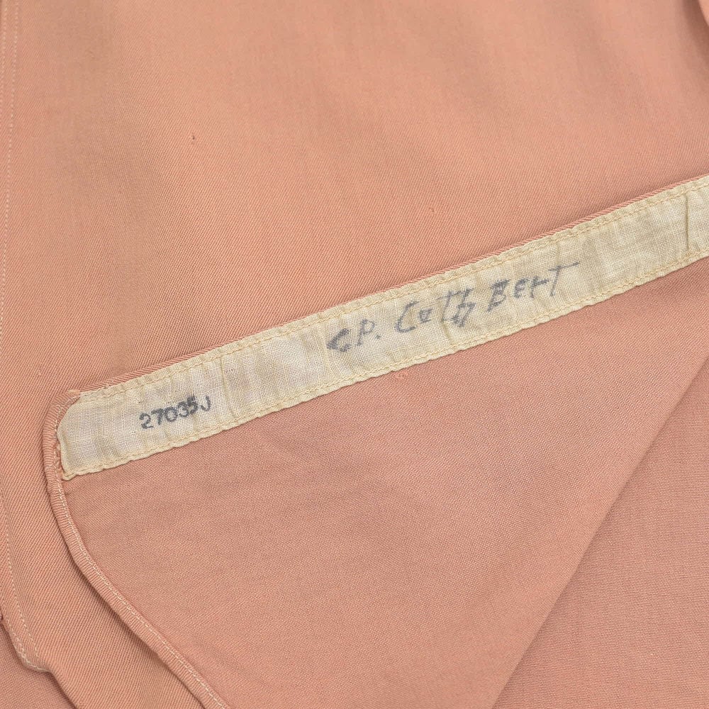 40～50s Vintage レーヨンシャツ マチ付き 長袖 ヴィンテージ ベージュ
