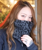 ROBIN NECK WARMER デニムBK&ブラックレオパード
