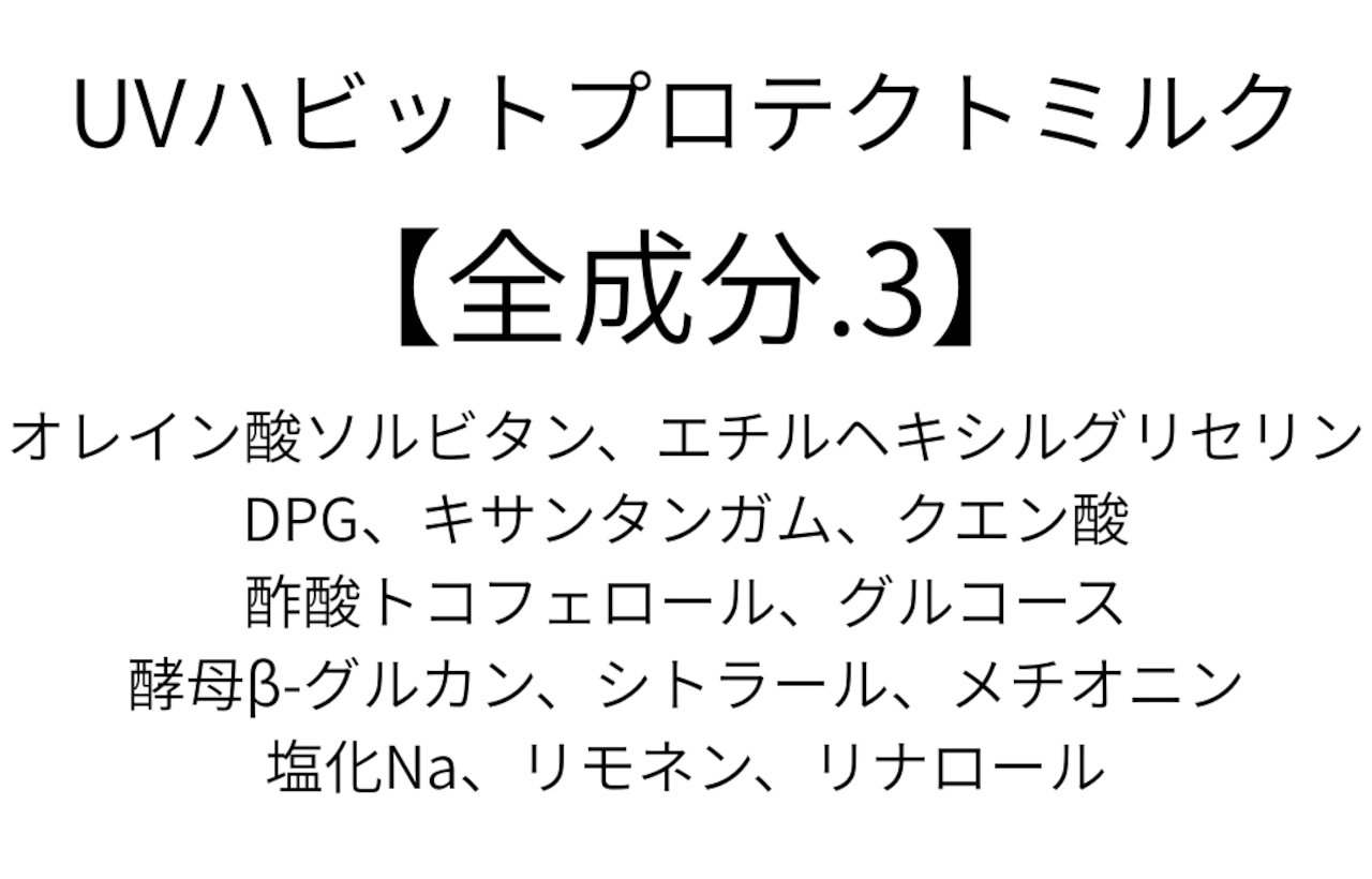 【やさしくプロテクト、美容UV】NO.119 UV Habit protect milkSPF50+・PA++++/紫外線吸収剤不使用/美容成分配合