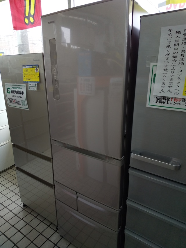 階段配送不可 東芝 5ドア冷蔵庫 410L GR-K41G 2017