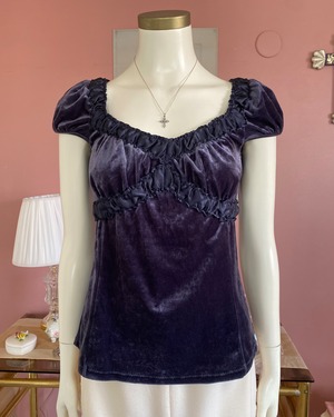 navy blue velour top