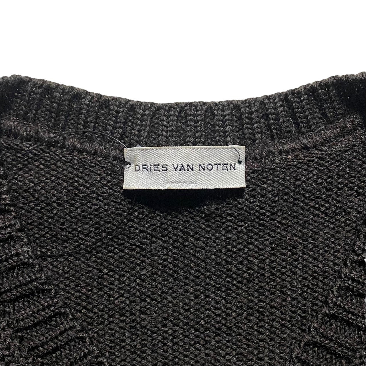 archive DRIES VAN NOTEN native pattern zip-up knit cardigan