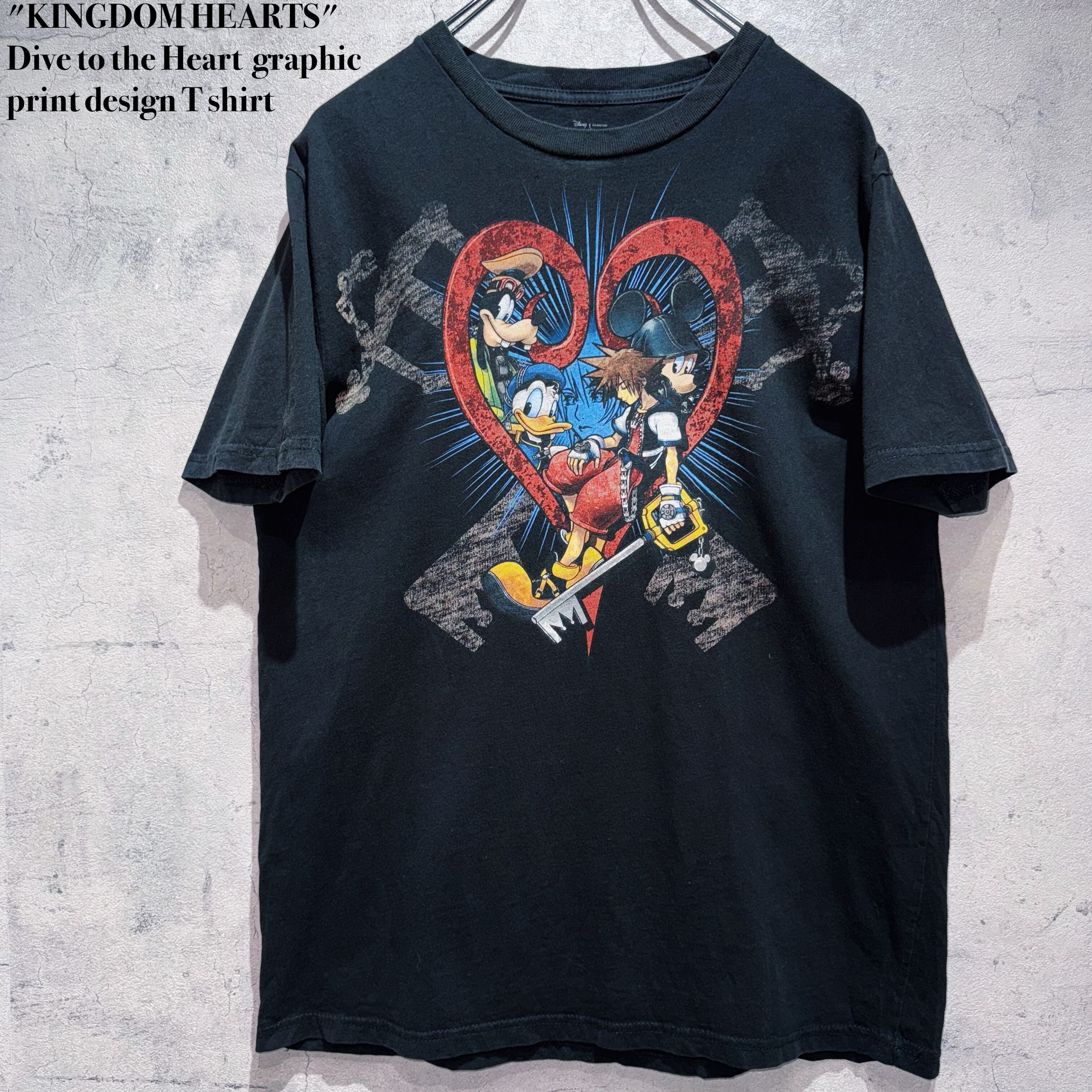 "KINGDOM HEARTS"Dive to the Heart graphic print design T shirt