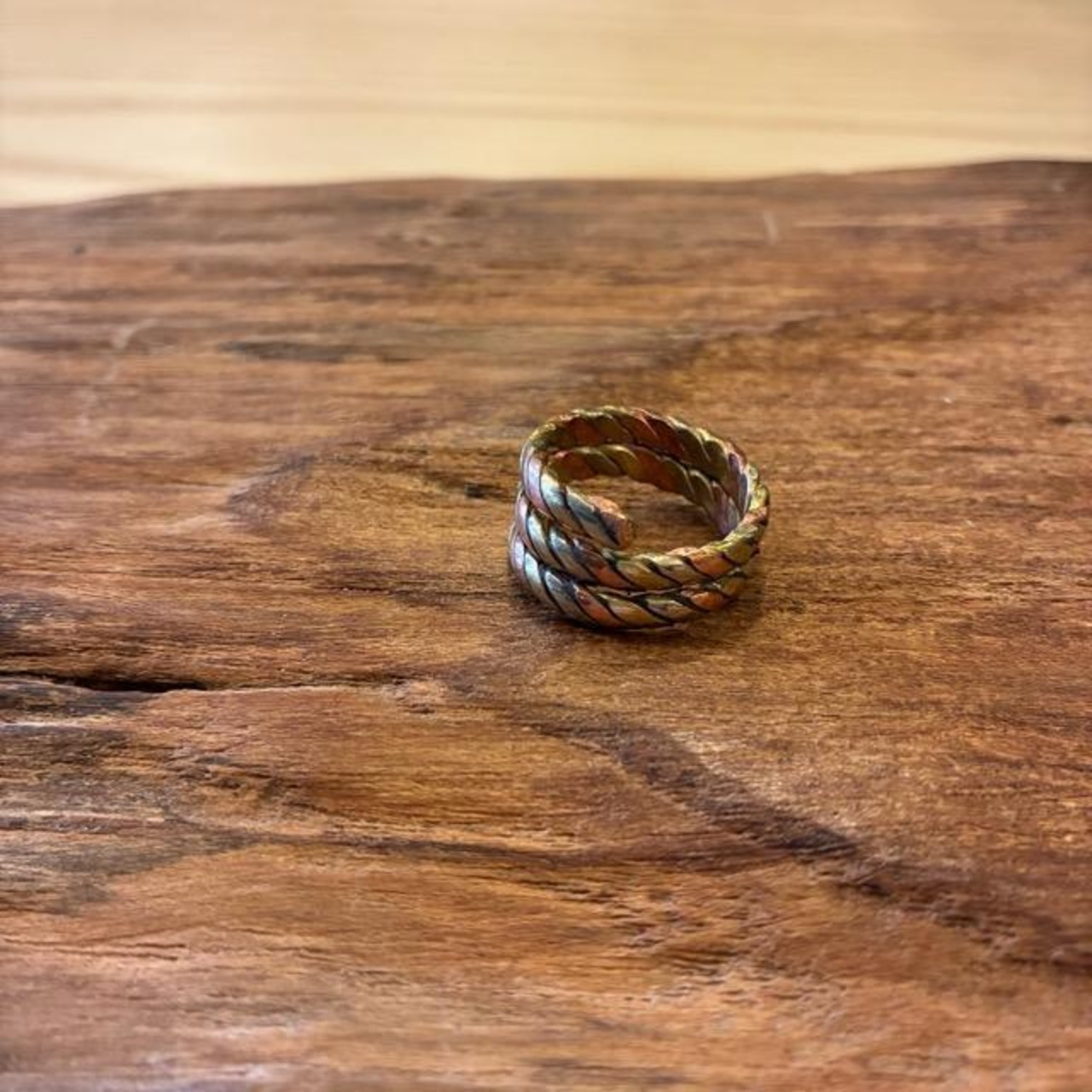 TOPANGA Jewelry 　コッパーブラススパイラルダブルリング　14号〜20号　銅　真鍮　指輪　アクセサリー　ジュエリー　プレゼント　レディース　ギフト