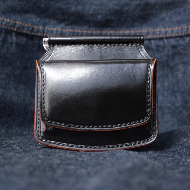 マネークリップ(YBイタリアン ダブルショルダー/茶芯ブラック)