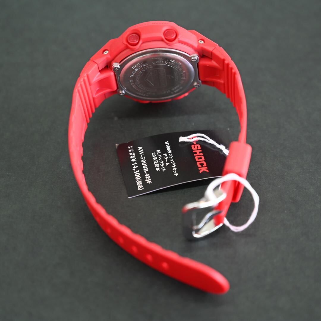 カシオ G Shock Aw 500bb 4ejf メンズ腕時計 レッド 気圧防水 栗田時計店 1966年創業の正規販売店