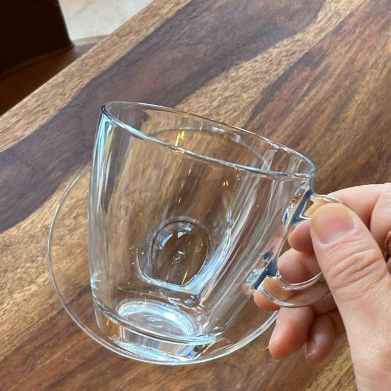 PASABAHCE　パサバチェ　アクア　カップ＆ソーサー　215ml　トルコ　コーヒーカップ　食洗機対応　ティーカップ　日本茶　ガラスマグ