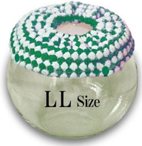 【LLサイズ】グリーン×ホワイト　チンチラ　デグー　砂浴び容器　飛び散り防止　ブラッシング効果  Chinchilla's glass ball for dust bath [LLsize] fluffy ring is [ green×white color] .