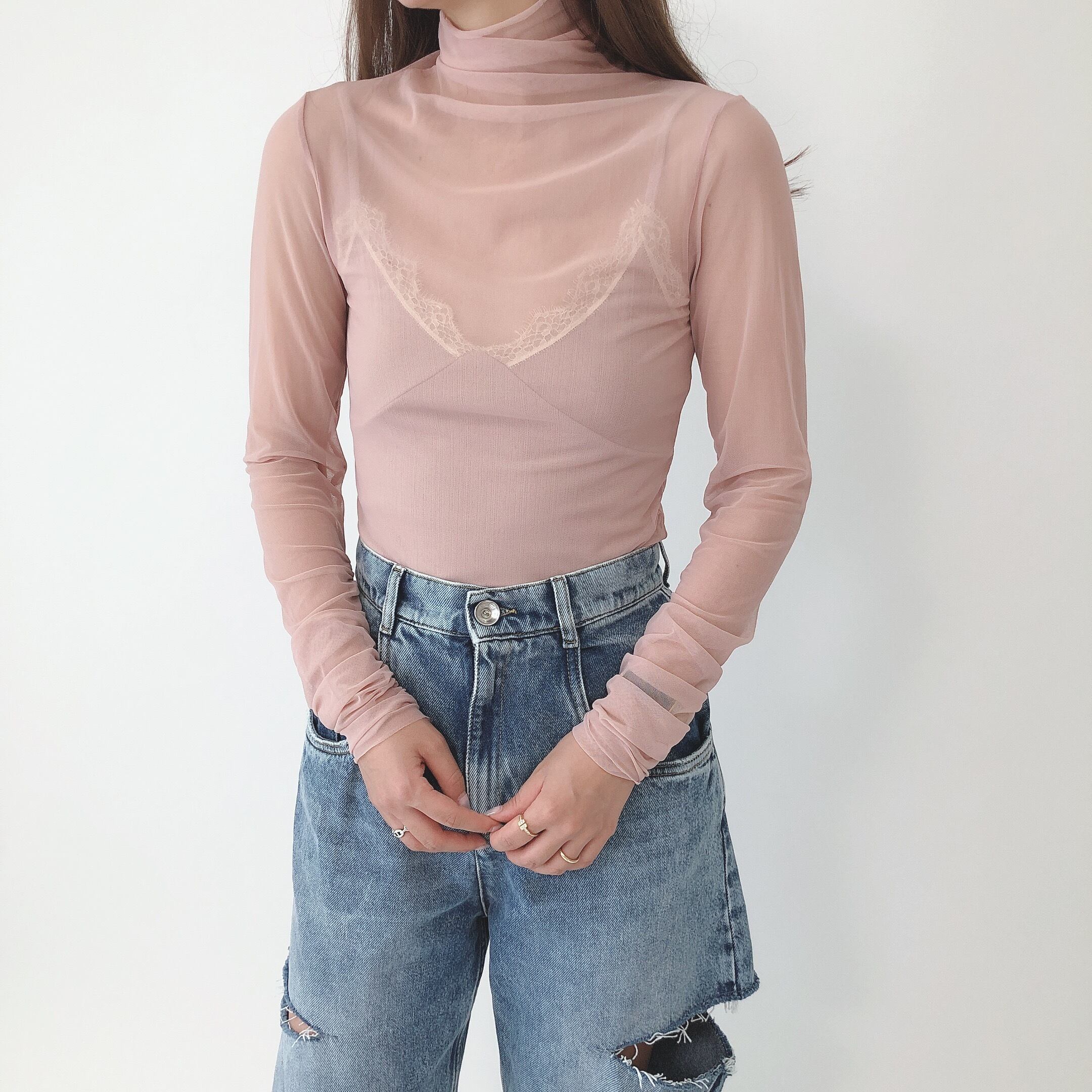 Sheer tops / pink(9月下旬発送予定)