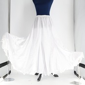 【フラメンコ衣装】ホワイト prima boutique プリマブティック ファルダ ペチコート スカート 白 光沢 軽い ボランテ 無地