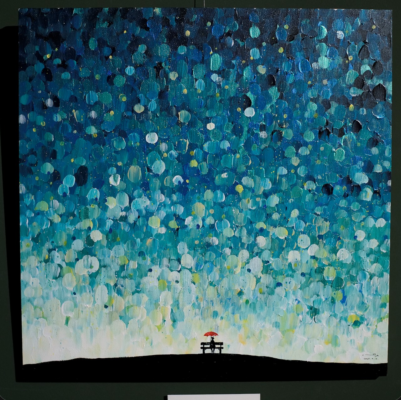 「雨に溶けた星」詩太原画｜直筆言葉のパネル付き