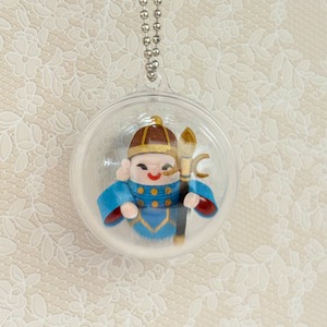 紙細工 ミニ七福神（豪華7体フルセット）お守りキーホルダー カプセル入り 手作り