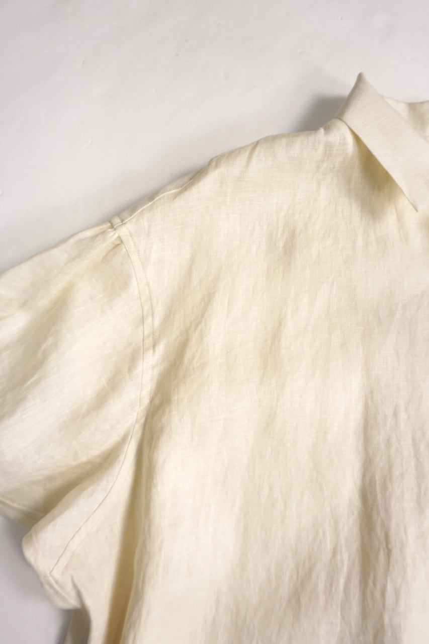 French Linen Open Collar S/S O/P