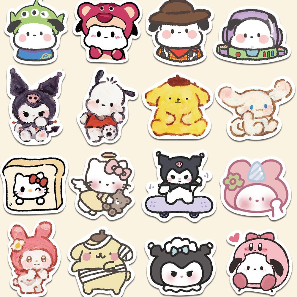56枚 らくがきサンリオキャラクターズB 防水ステッカー シール | aboo