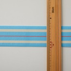 23-008-1m-ウエストマーク織りゴム-平ゴム-スカイ（１mカット商品）ブルー×ベージュ