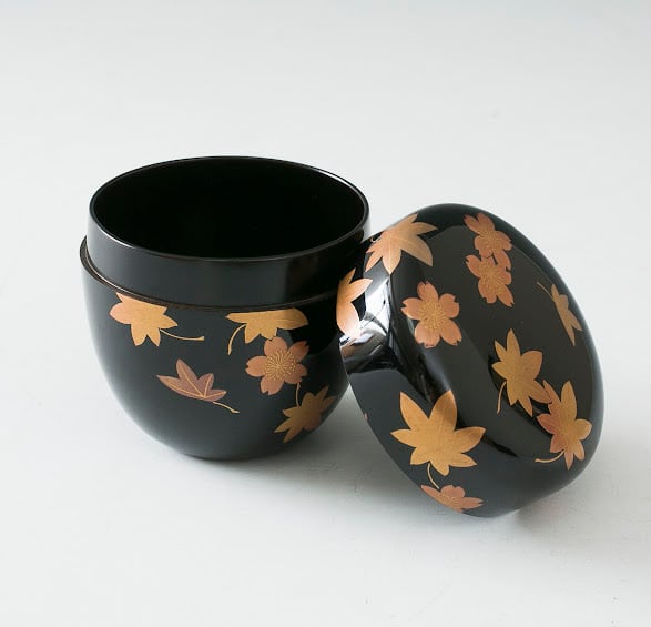 未使用】輪島塗 目代宗芳 淡白 山水蒔絵 大棗 白漆 なつめ/茶入/薄茶