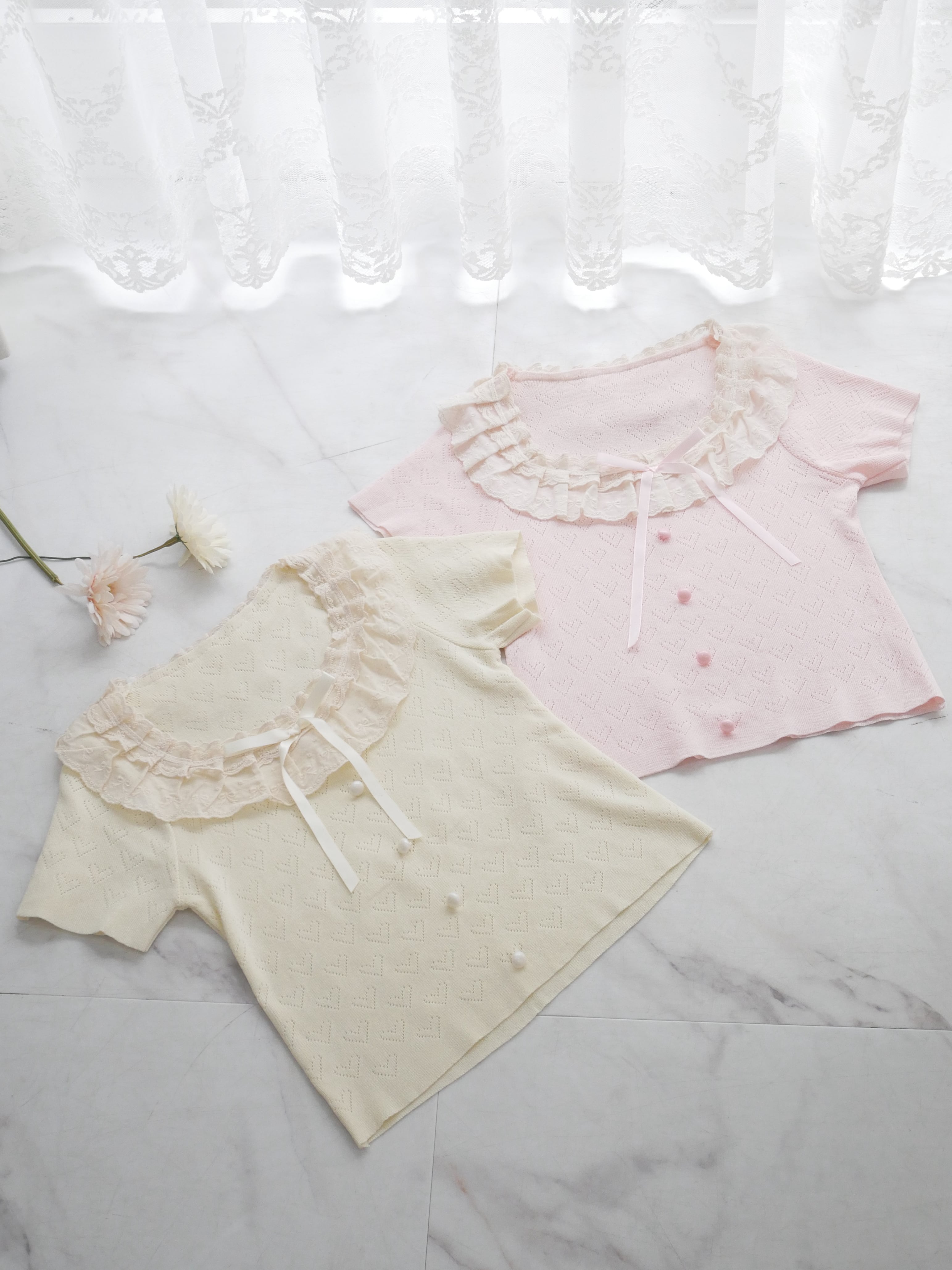 frill heart knit