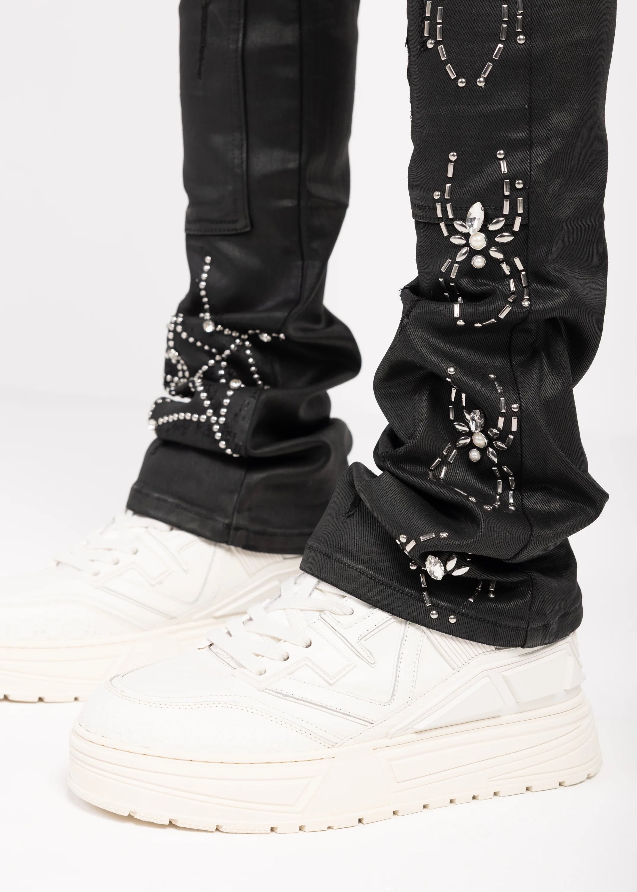 GUAPI] Obsidian Black Waxed Spider Denim | WAVY OKINAWA