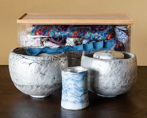 茶箱セット 染付 / 中井波花