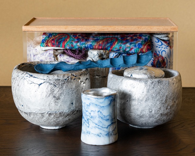 茶箱セット 染付 / 中井波花