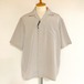 Rayon Like Peach Faille  Open Collar Half Sleeve Shirts　Beige