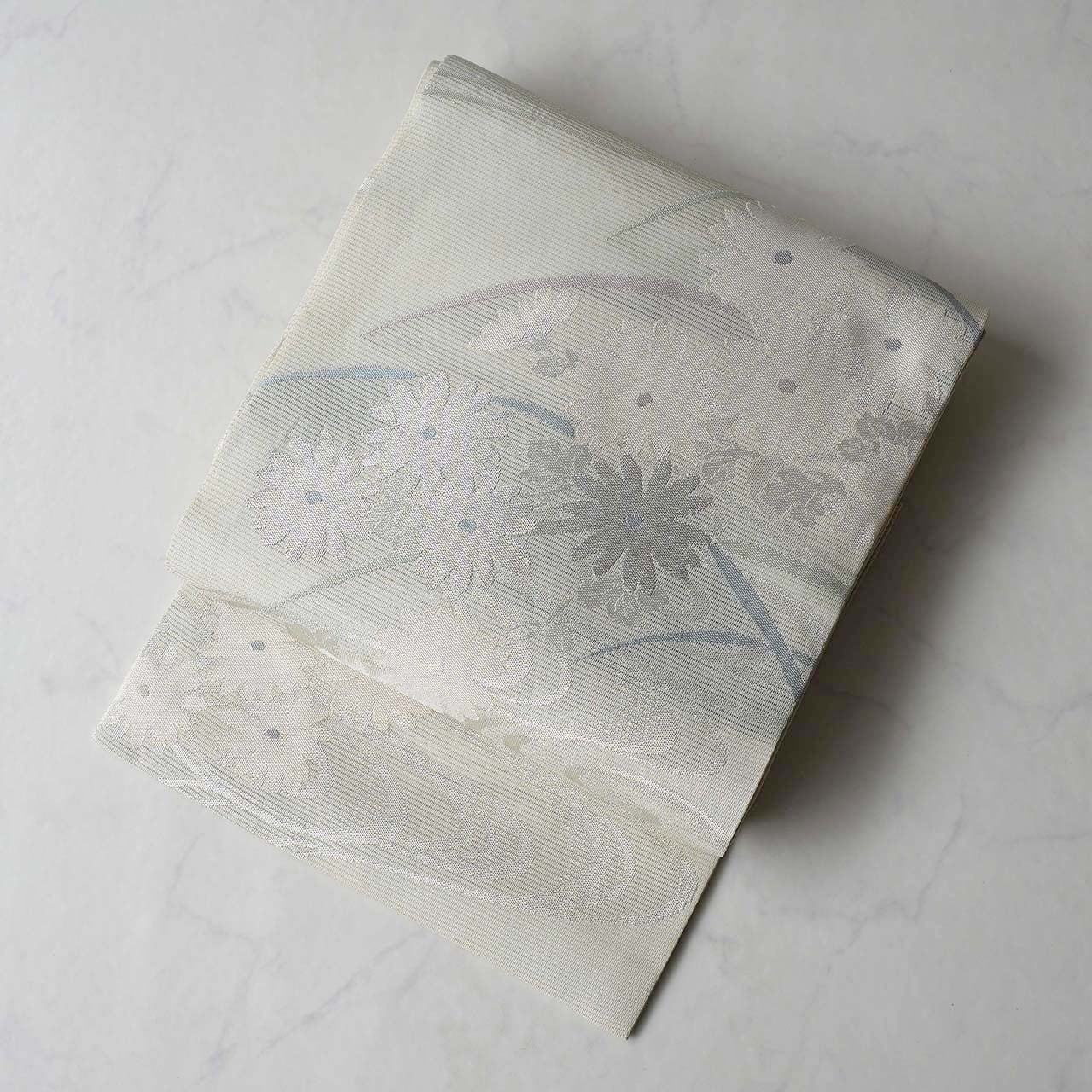 【夏なごや帯】菊花に流水文 絽なごや帯
