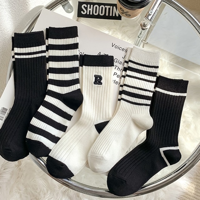 5SET◆Stripe design socks　M2512