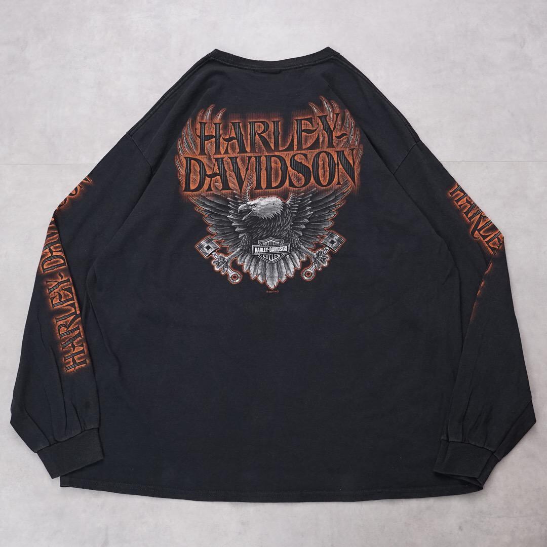 ハーレーダビッドソン ロンT Tシャツ USA製 00s XL 紺 14800 | fuufu