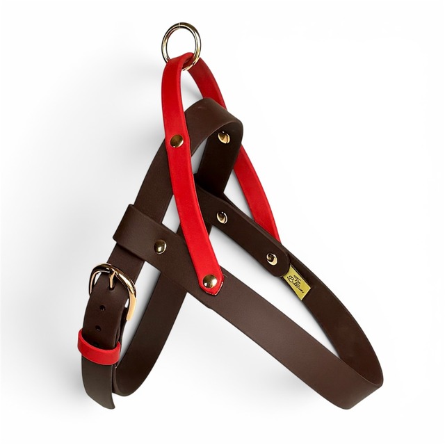 【在庫わずか】Easy Care Harness（ダークブラウン×レッド）