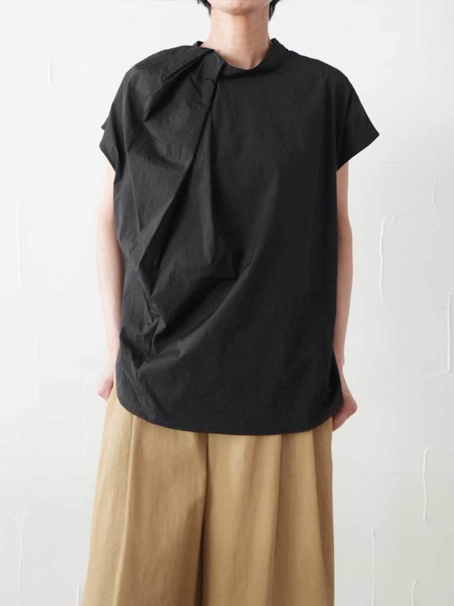【SALE】344. CLOCHE クロシェ / コットンナイロンPU機能性素材トップス(ブラック) (612-85651)