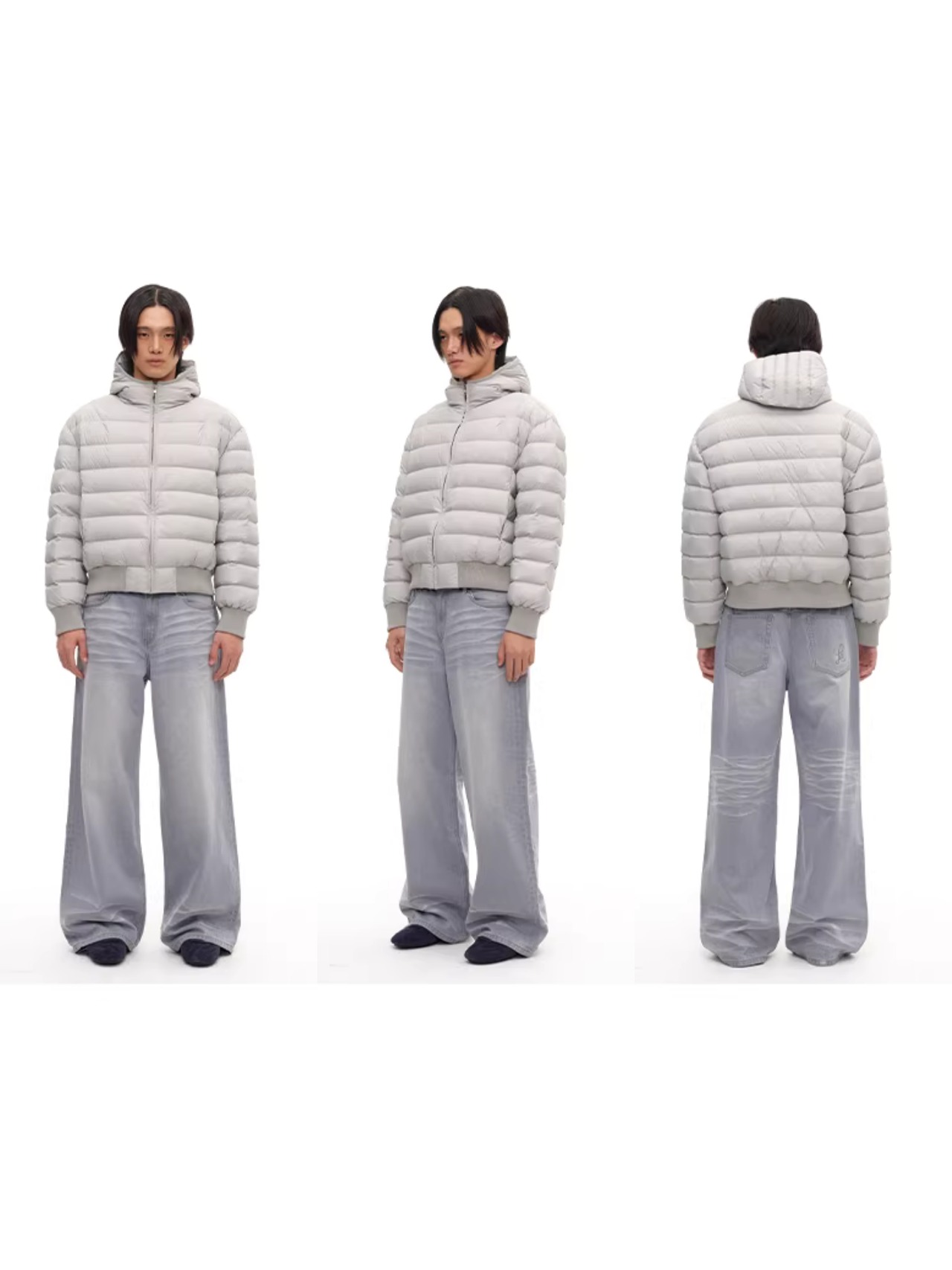 JCAESAR STUDIO Light Blue Gray Washed Denim