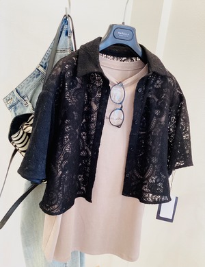 【晩夏10%OFF】ショート丈レースジャケット