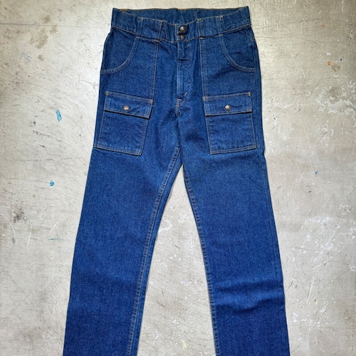 70's Levi's リーバイス 22276-0216 デニムブッシュパンツ ストレート ミントコンディション 濃紺 オレンジタブ スモールe 42TALON ウエスト実寸W32 USA製 希少 ヴィンテージ BA-2427 RM2846H