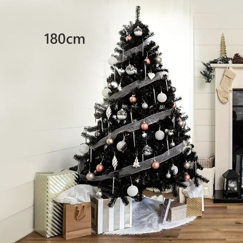 クリスマスツリー 全長180cm スタイリッシュ お洒落 ブラック