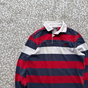 Polo Ralph Lauren / 90′s- border rugby shirt  sizeM