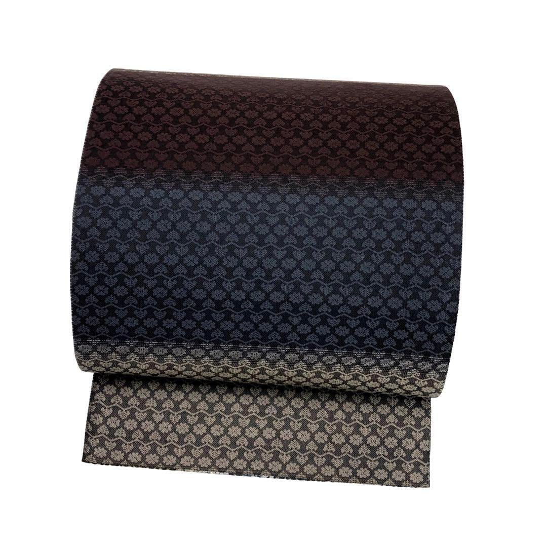 O-2609 袋帯 横縞模様 彩りある抽象模様 リバーシブル 金糸-