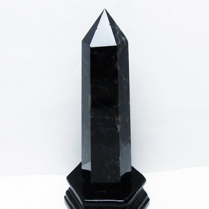 モリオン 黒水晶 六角柱 台座付属 一点物 152-4043
