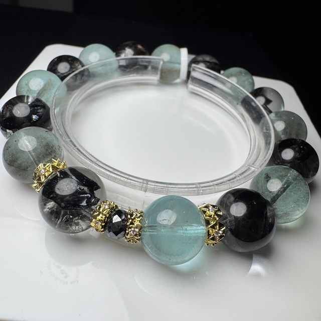 グリーンモスアクアxブラックマイカインクォーツxブラックダイヤ