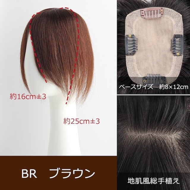 1番人気◎柔らかフィット通気性部分ウィッグ◎私元気8×12cm髪の長さ