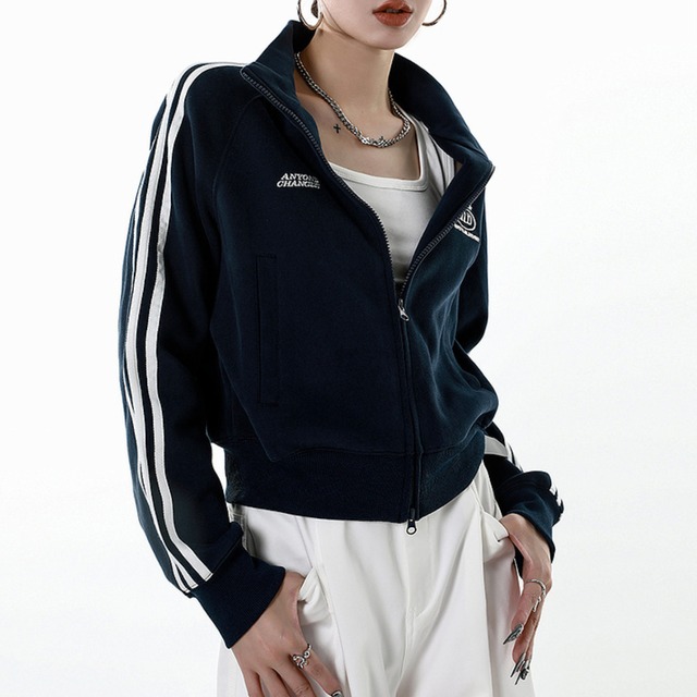short sweatshirt zipper　ショートスウェットジッパー　J0482