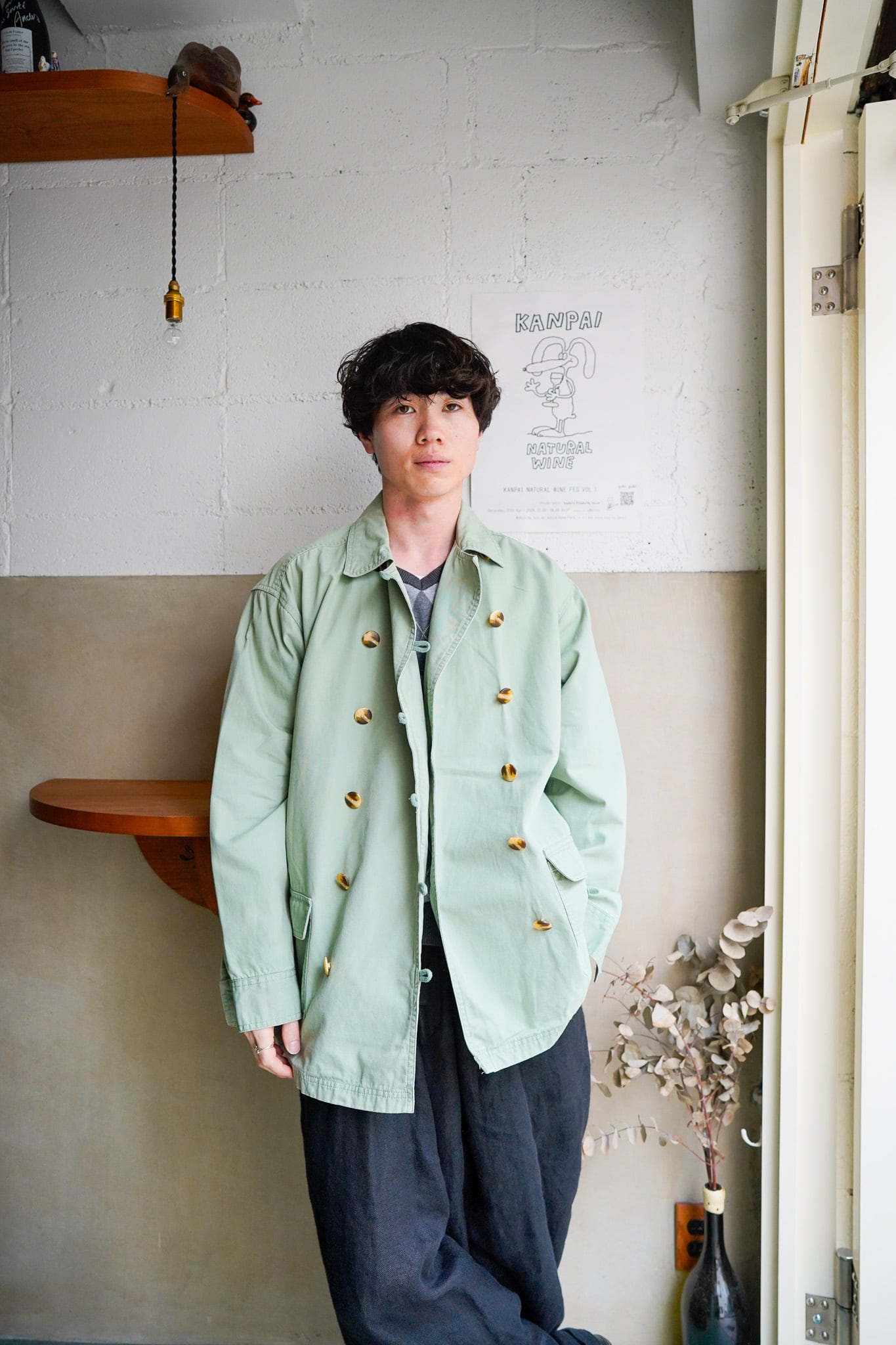 【1980s】"Fashion Bug" Cotton 100% Double Breasted JKT / 6-333