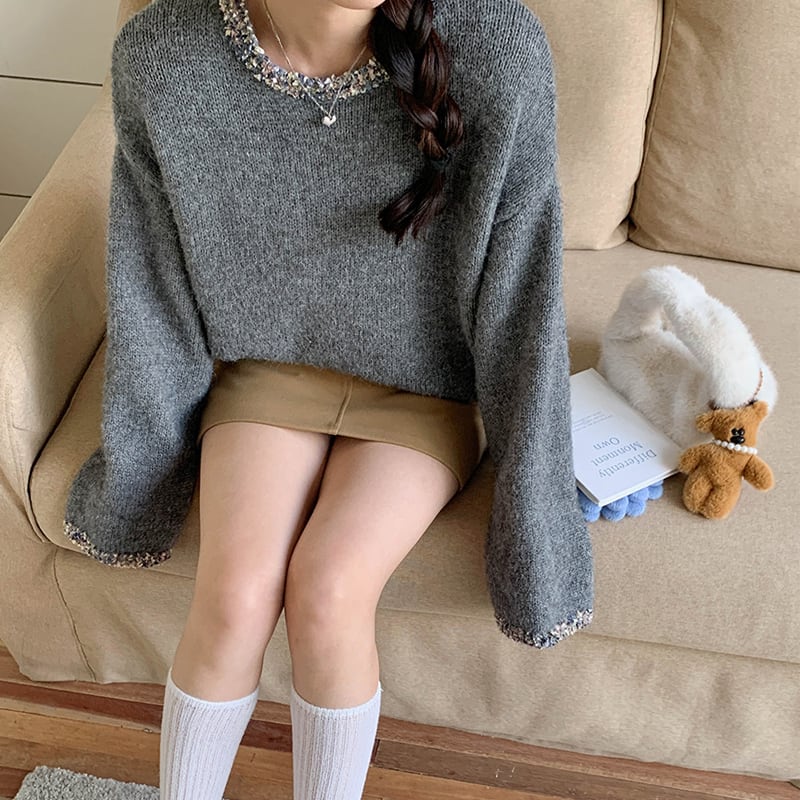 【tops】丸首セーター Q6532