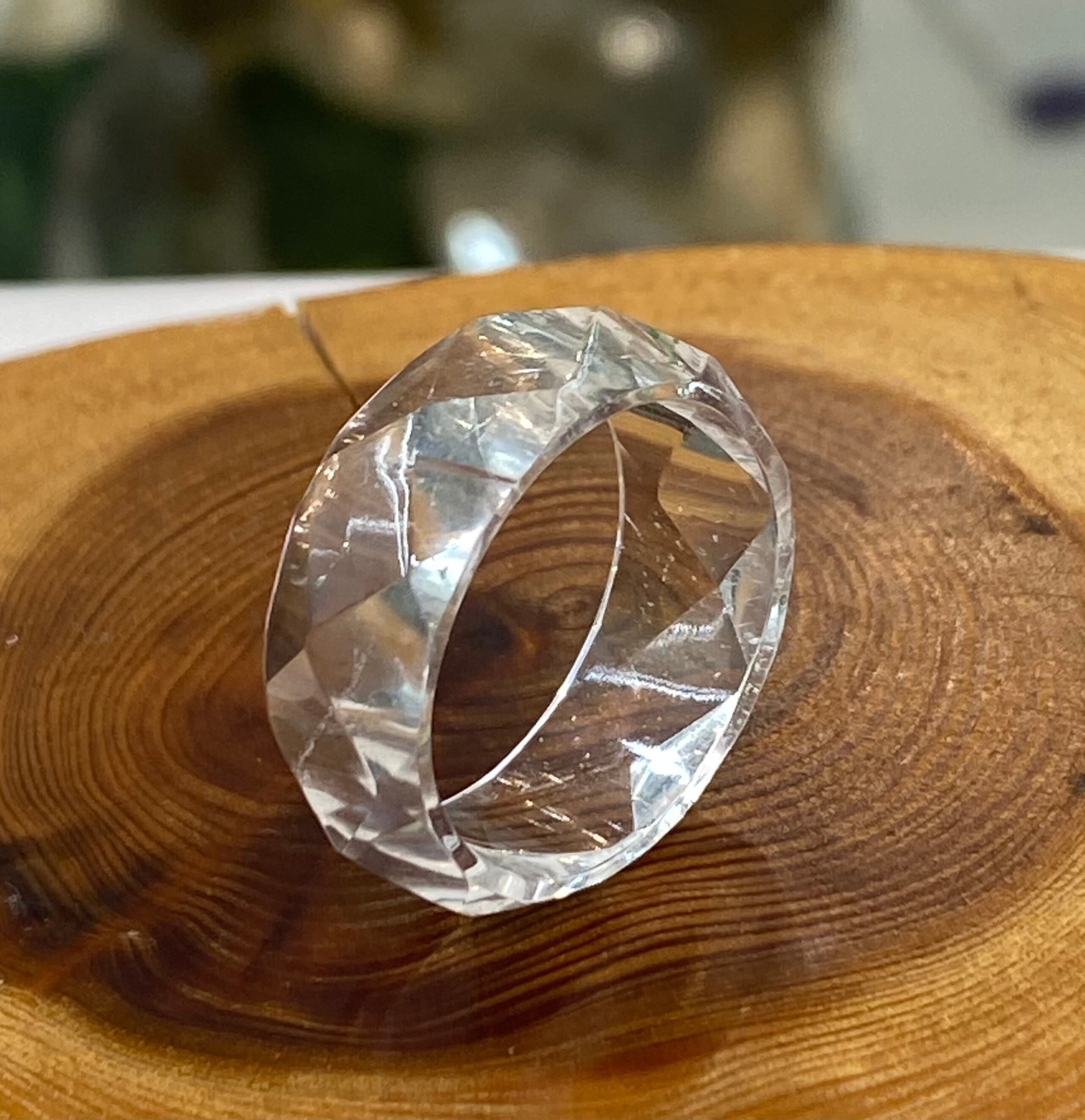 厳選 ガネッシュヒマール産ヒマラヤ水晶 くりぬきリング15号 手作り