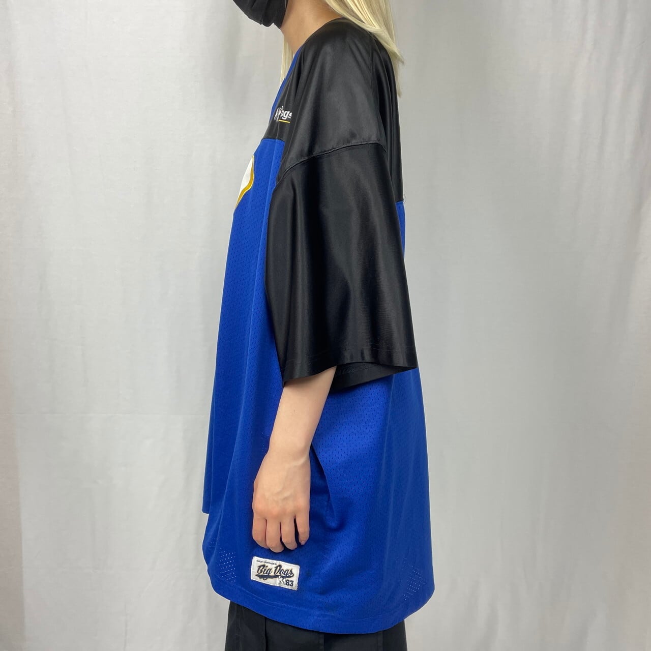 b アメリカンフットボールシャツ 88-12 BIG DOGS メッシュ切り替え フットボールシャツ メンズ3XL 古着