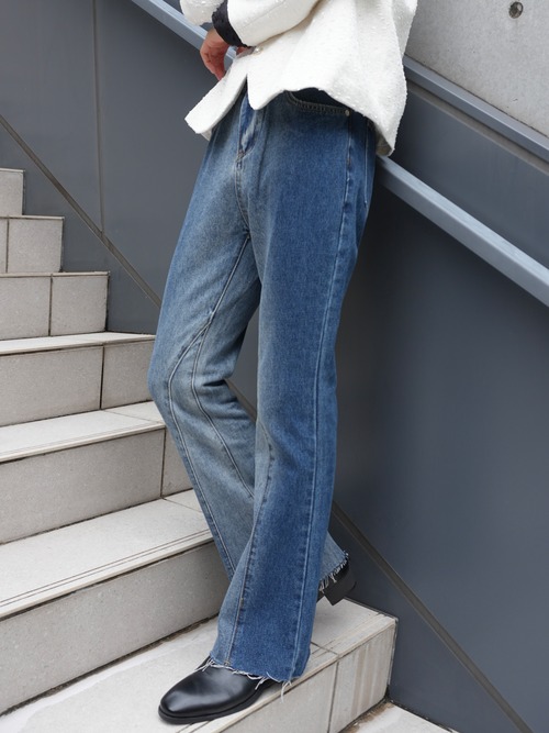 【ALUDE SELECT】design flare denim pants