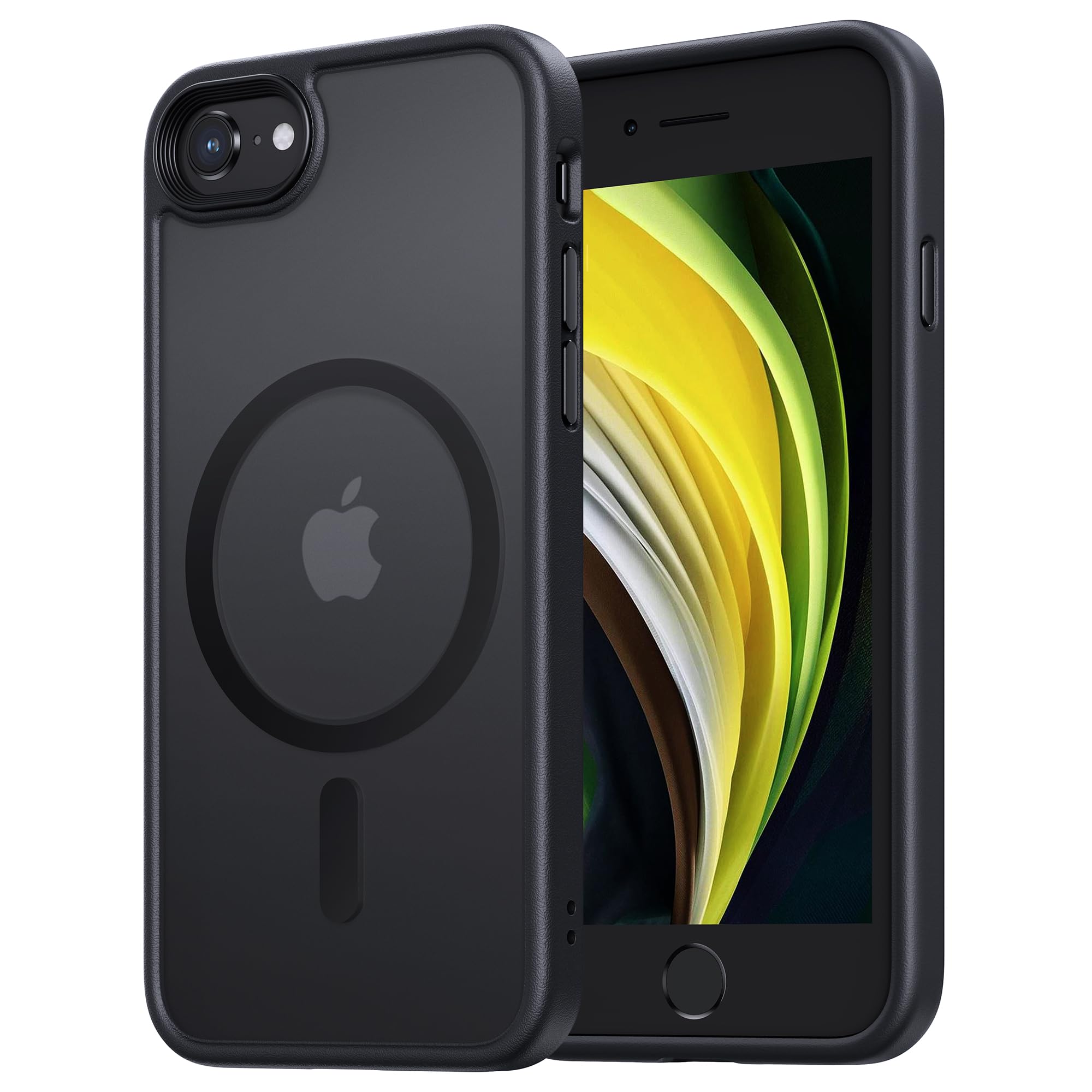 NIMASO iPhone SE3/SE2/8/7用ケース MagSafeアクセサリー対応 半透明 アイフォンse対応(4.7インチ) ブラック