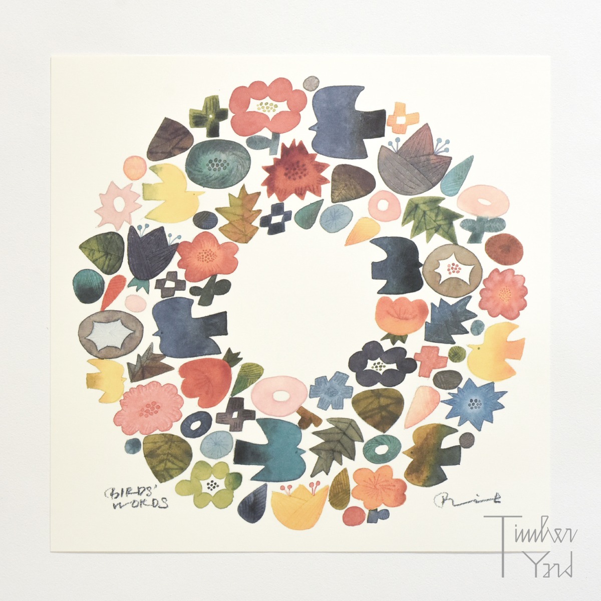 POSTER 30 / WREATH / リース / 正方形 / BIRDS