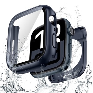 【数量限り】POLINK アップルウォッチ カバー 防水 対応 Apple Watch カバー Series 9 8 7 対応 41mm ケース 2 in 1 前後の保護 PC+ガラス素材 超薄型 高耐久 高透過率 装着簡単 耐衝撃 指紋防止 全面保護 対応 iWatch 41mm ブルー